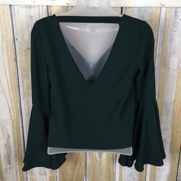 Long Sleeve Crop Top Blouse. - Picture 2 of 2